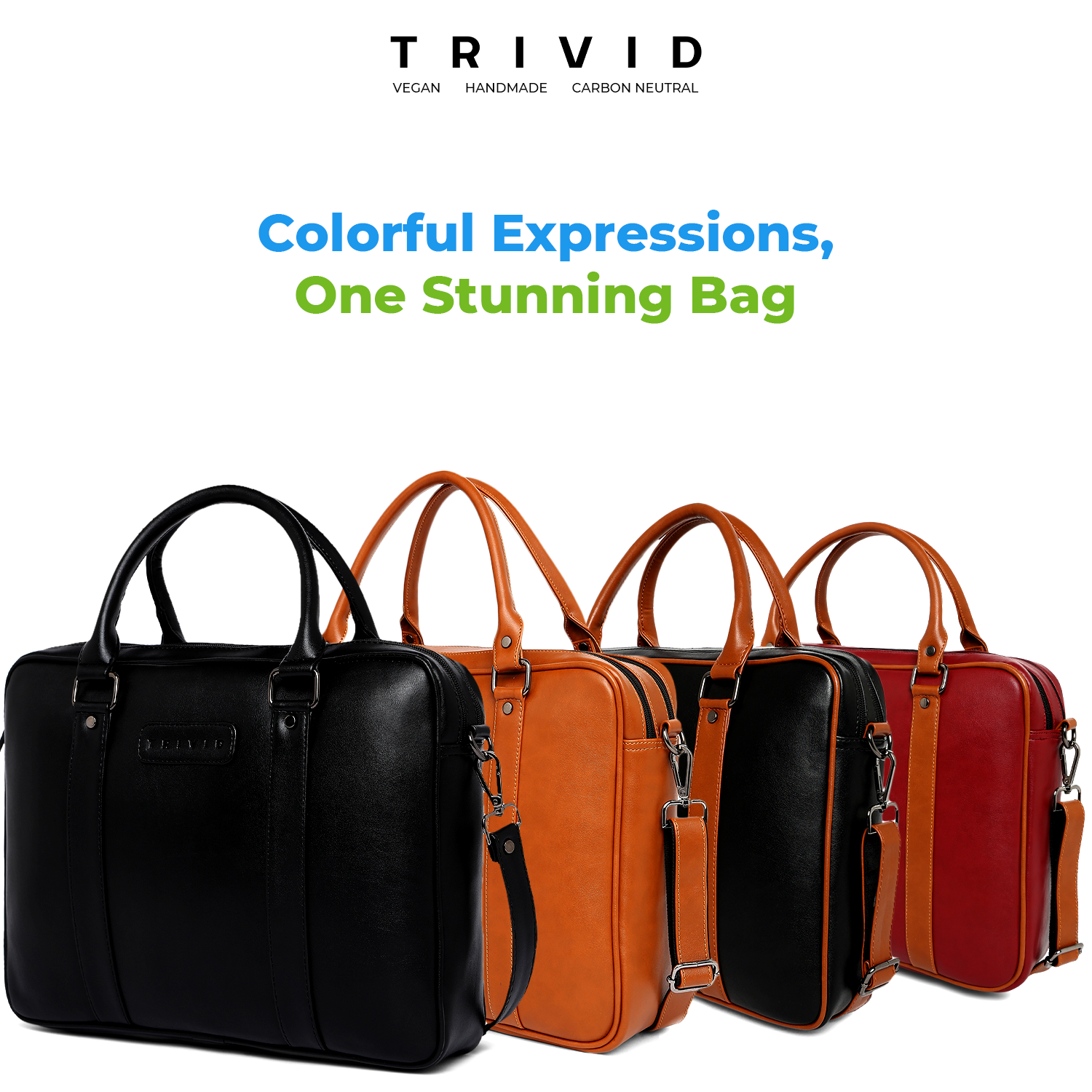 Black TRIVID ESSENTIAL TWO-SECTION LAPTOP BAG