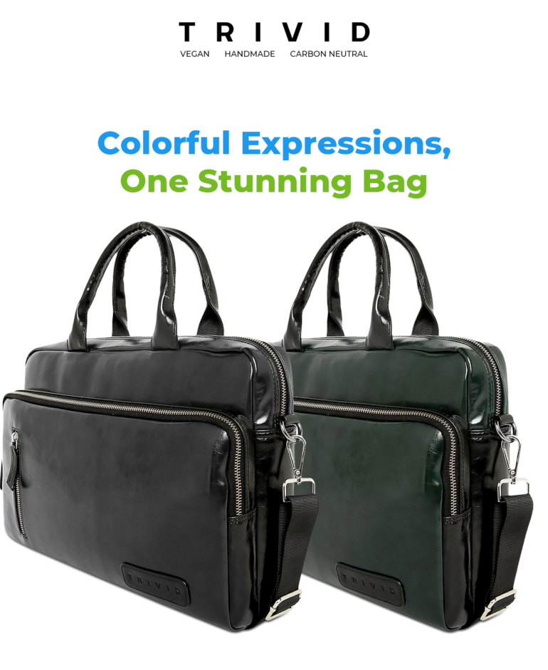Green and Black TRIVID ESSENTIAL TWO-SECTION LAPTOP BAG